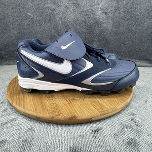 Nike Mens Soccer Size 10.5 Shoes Blue White Pitch Tongue Cover Boots 317087-411